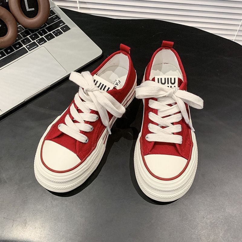 Women's Canvas Sneakers with Contrasting Details and Comfortable Laces Mune Fashion