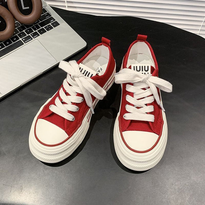 Women's Canvas Sneakers with Contrasting Details and Comfortable Laces Mune Fashion