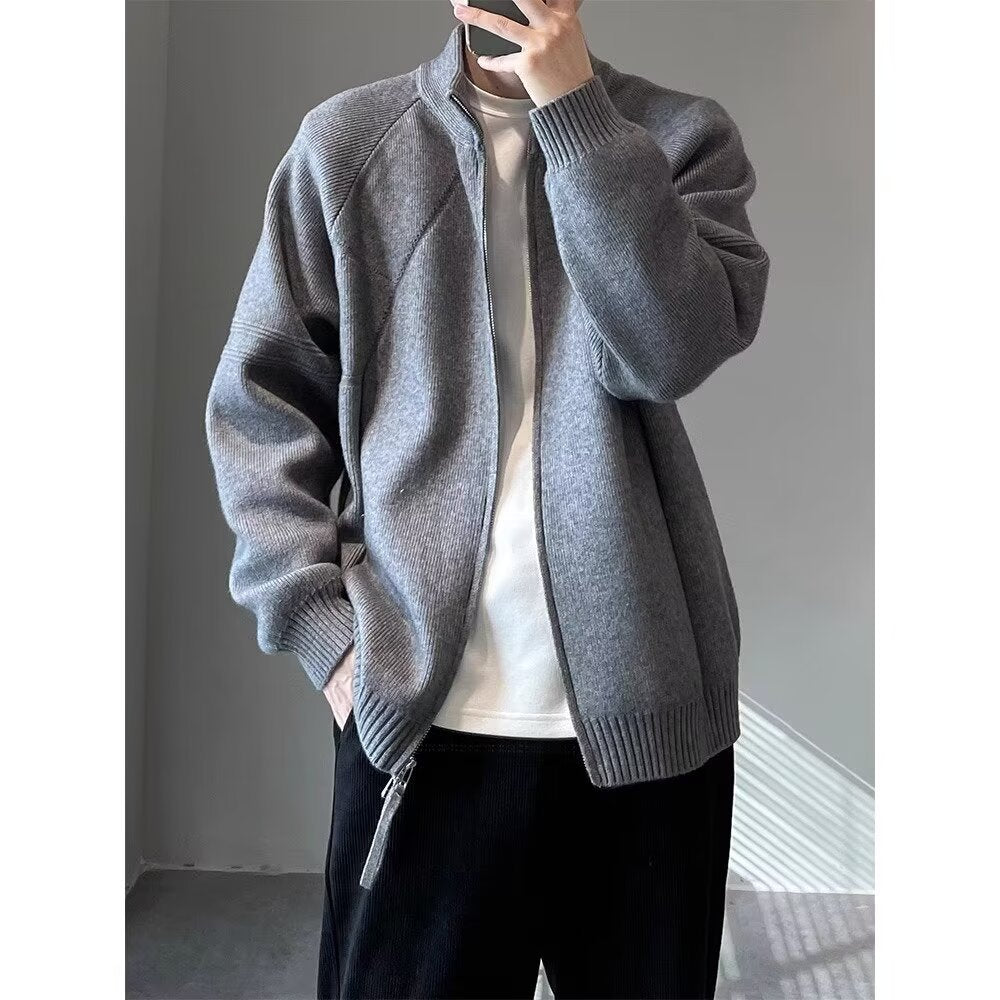 Men's Elegant Cardigan with Stand-Up Collar Mune Fashion