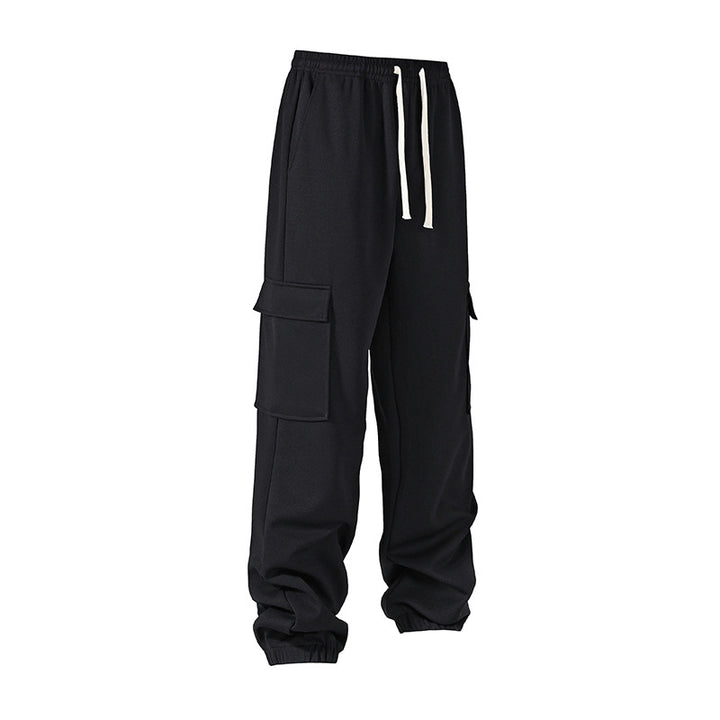 Men's loose cargo jogger pants with elastic waistband, drawstring and patch flap pockets Mune Fashion