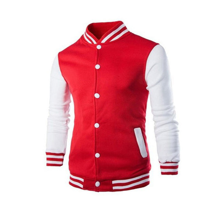 Men's classic college jacket in baseball style with contrasting sleeves and ribbed cuffs Mune Fashion