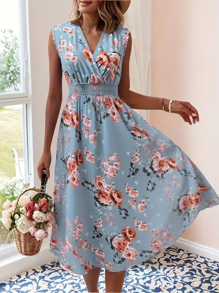 Ladies Playful A-Line Dress with Floral Details Mune Fashion