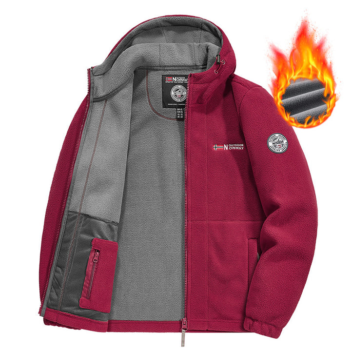 Men's fleece jacket with practical collar protection Mune Fashion