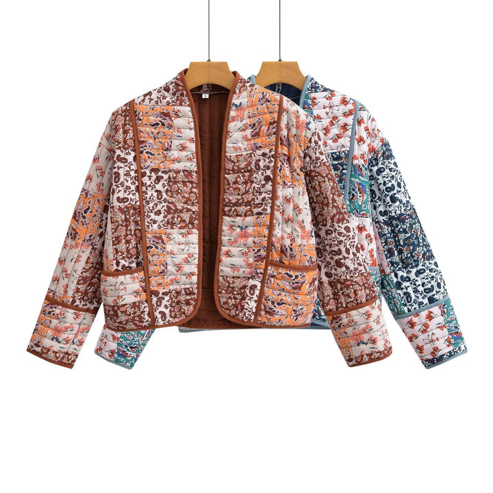 Women's Padded Patchwork Jacket in Kimono Style Mune Fashion