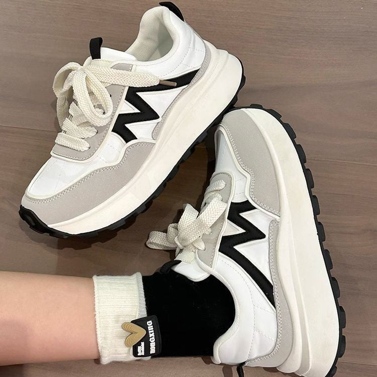 Women's Platform Chunky Sneaker with sculpted EVA sole, trail profile, and padded comfort collar Mune Fashion