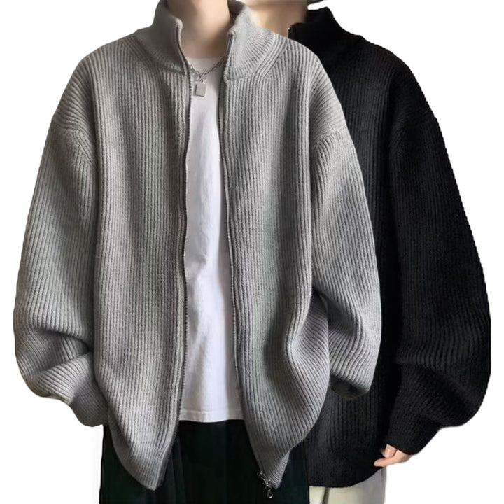 Men's Oversized Cardigan with Stand-Up Collar Mune Fashion