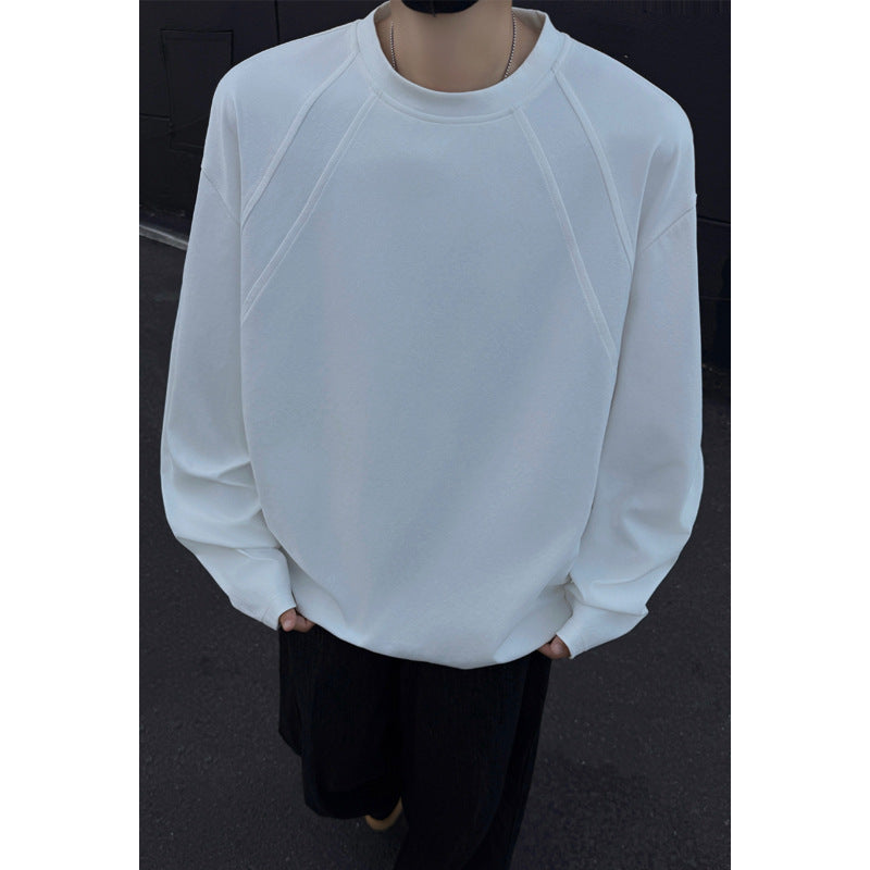 Men's Oversize Crew Neck Sweatshirt with Raglan Sleeves and Clean Minimal Design Mune Fashion