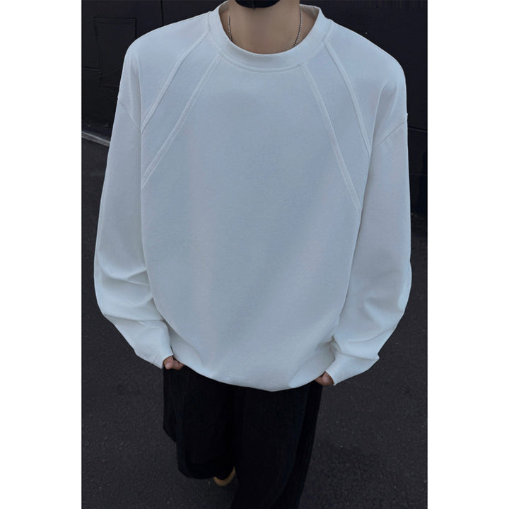 Men's Oversize Crew Neck Sweatshirt with Raglan Sleeves and Clean Minimal Design Mune Fashion