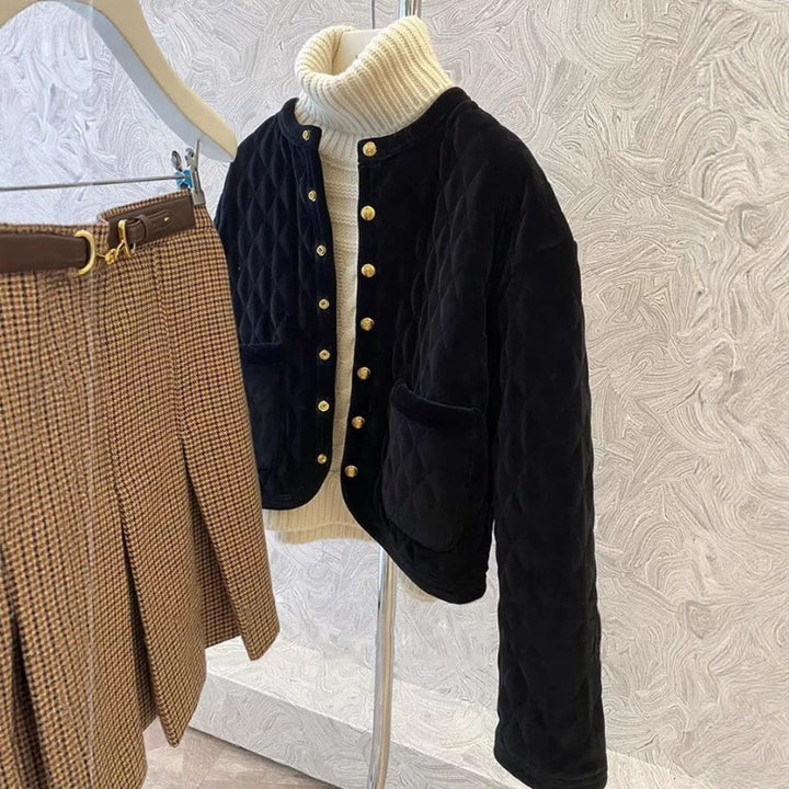 Ladies Fashion Padded Jacket with Button Details Mune Fashion