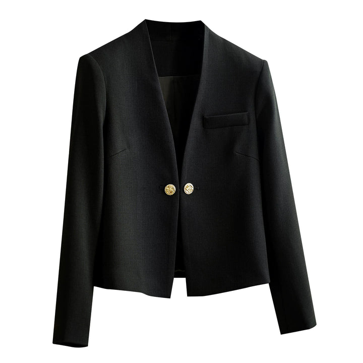 Women Stylish Short Blazer with Glamorous Buttons Mune Fashion