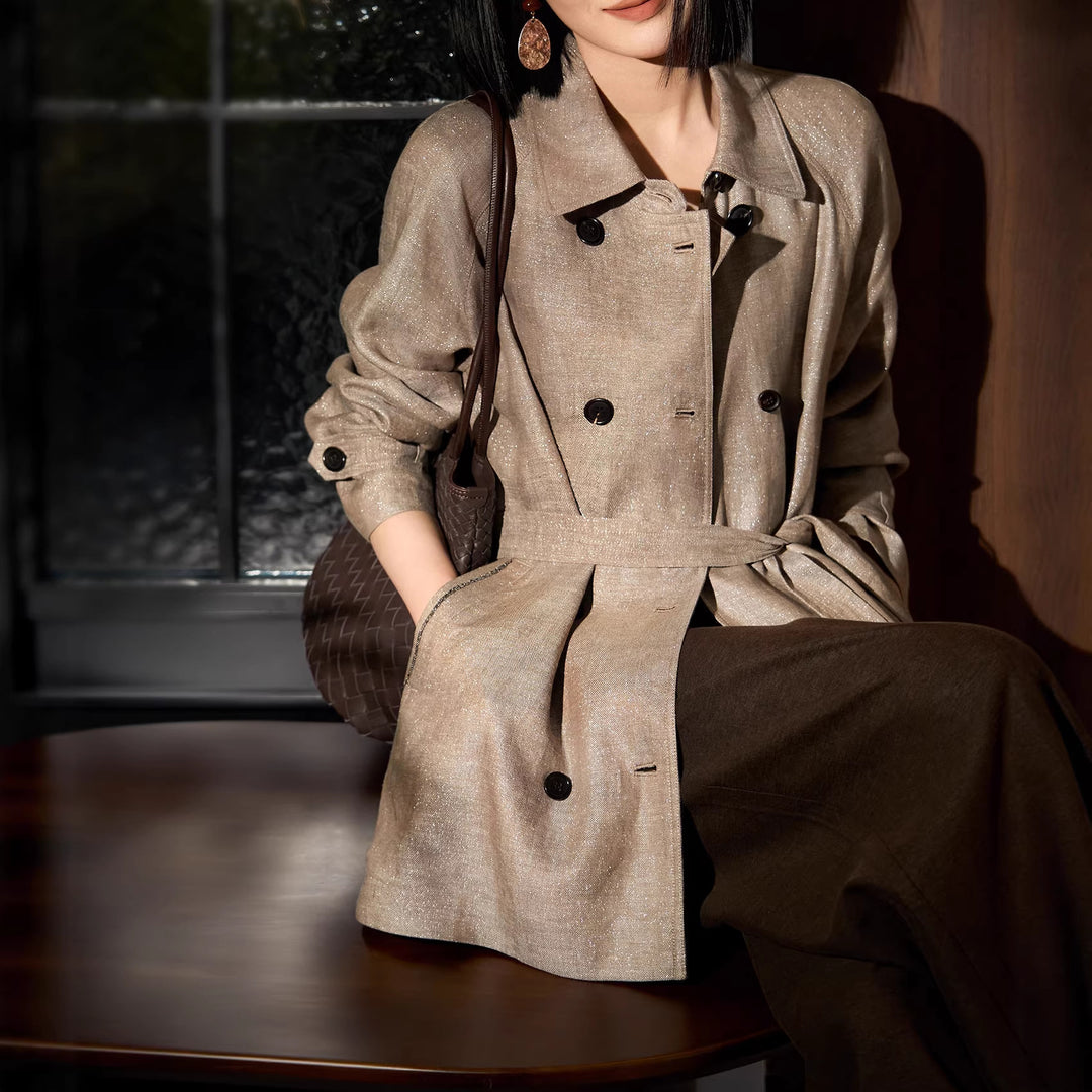 Women Elegant and Timeless Trench Coat Mune Fashion