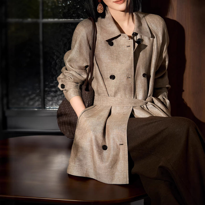 Women Elegant and Timeless Trench Coat Mune Fashion