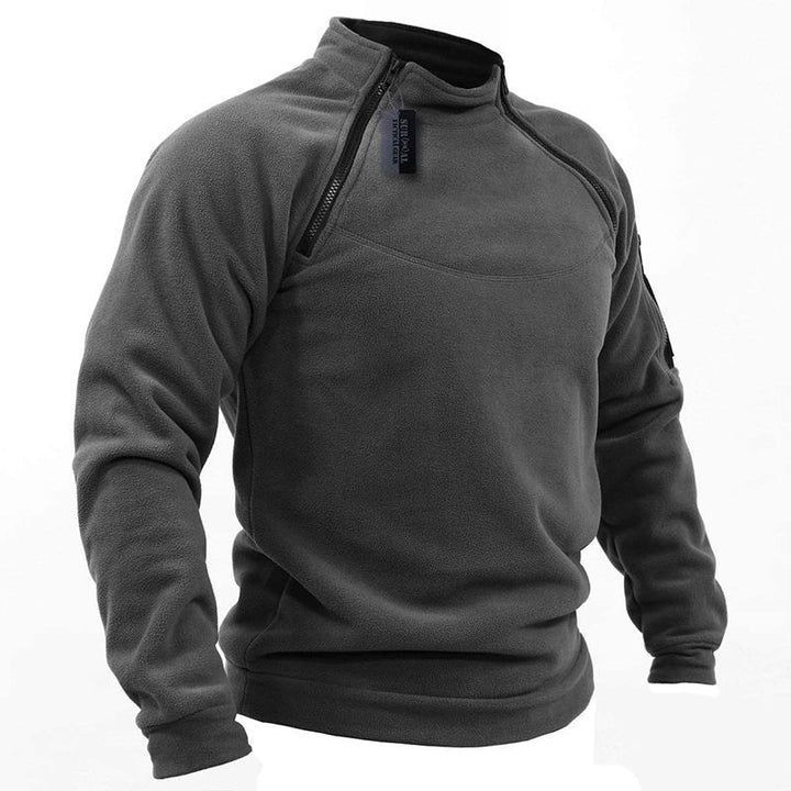 Men's functional fleece pullover with shoulder ventilation, high stand-up collar and arm pocket Mune Fashion