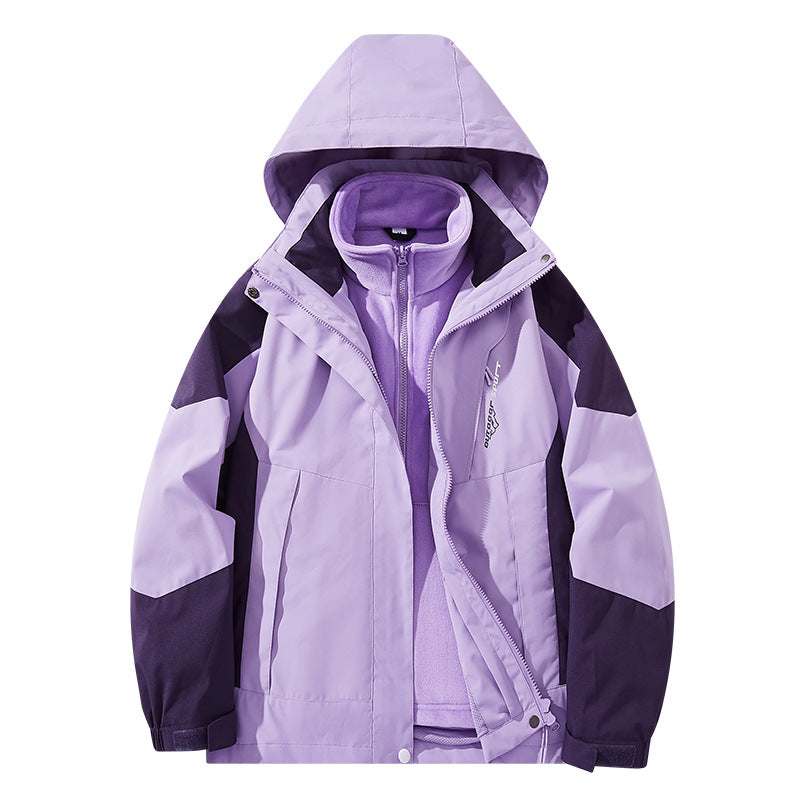 Men's water-repellent two-layer trekking jacket with removable fleece inner jacket and hood Mune Fashion
