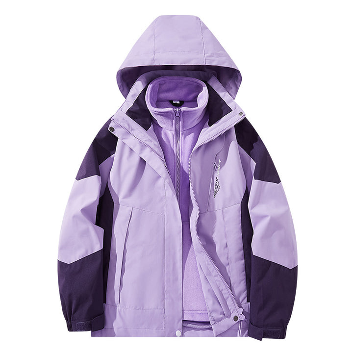 Men's water-repellent two-layer trekking jacket with removable fleece inner jacket and hood Mune Fashion