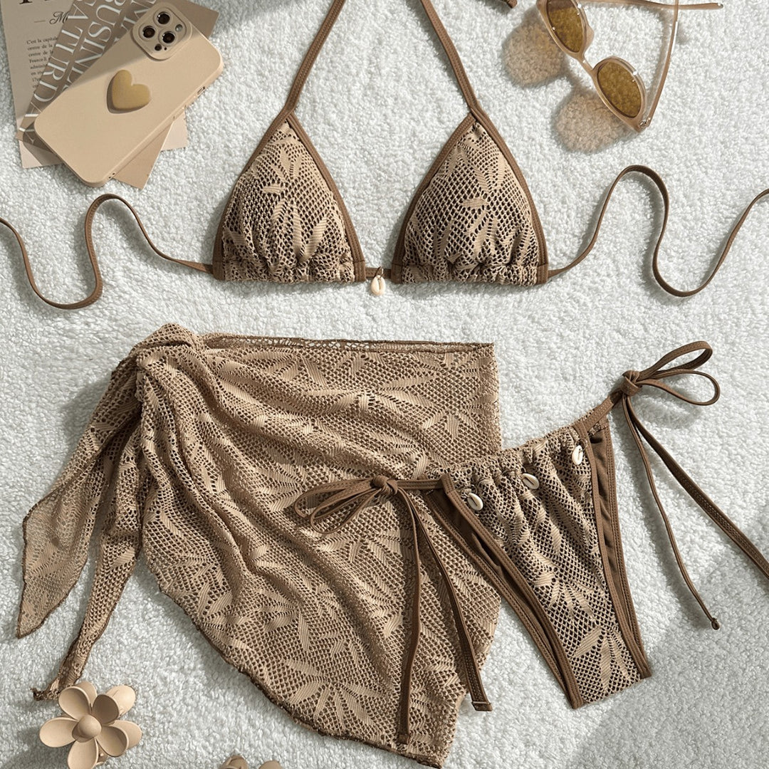Women's Triangle Bikini with Decorative Ruffle Skirt Mune Fashion