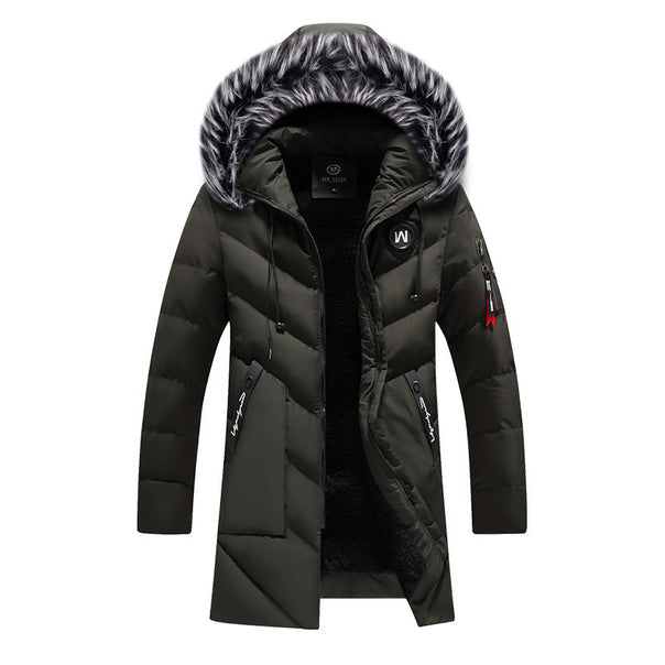 Men's longer quilted thermal parka with faux fur hood and teddy fleece lining Mune Fashion