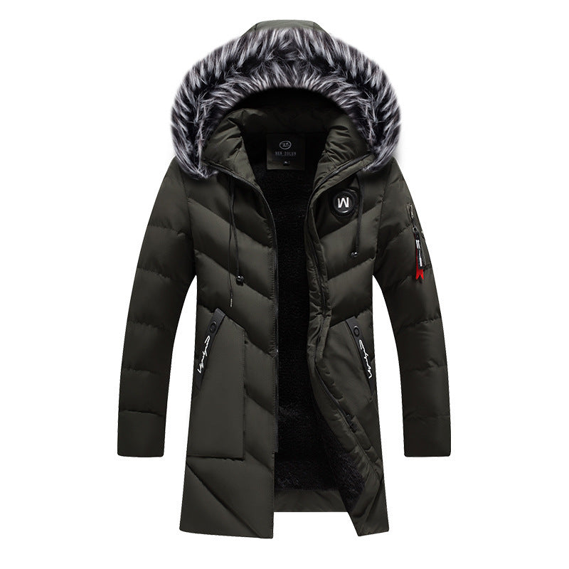 Men's longer quilted thermal parka with faux fur hood and teddy fleece lining Mune Fashion