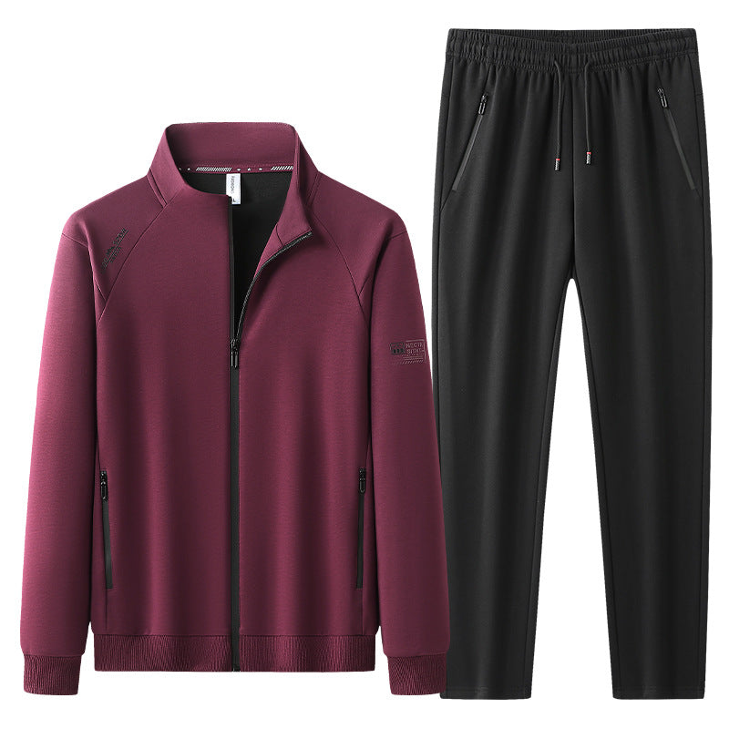 Men's sporty set with stand-up collar