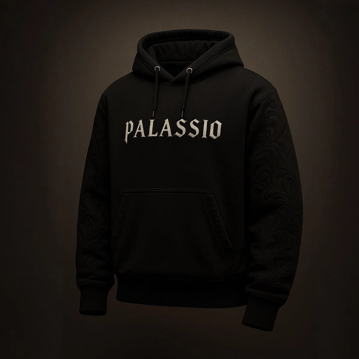 Unisex nan Premium Hoodie with tonal relief embroidery on the sleeves, double hood and kangaroo pocket Mune Fashion
