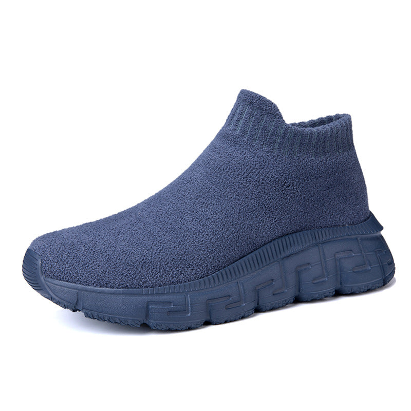 Women's cozy sock sneaker made of teddy velvet with elastic shaft and shock-absorbing profile sole Mune Fashion
