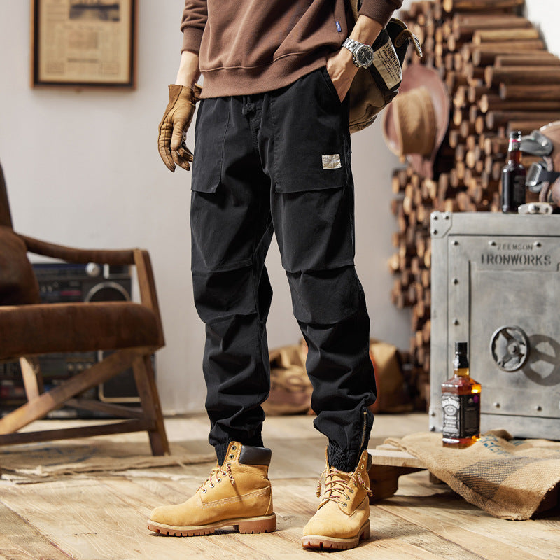 Herren Canvas‑Utility‑Jogger mit verstärkten Kniepaneelen, Klapptaschen und elastischem Knöchelsaum Mune Fashion