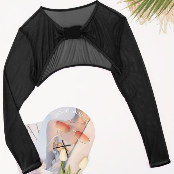 Women Long Sleeve Crop Top Poncho Mune Fashion