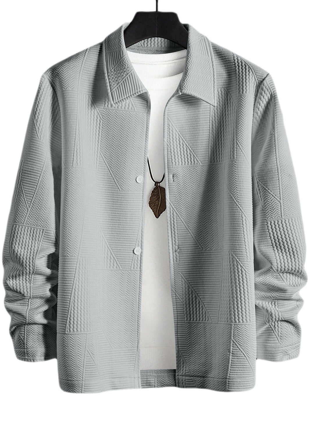 Men's structured shirt jacket in patchwork relief with shirt collar Mune Fashion