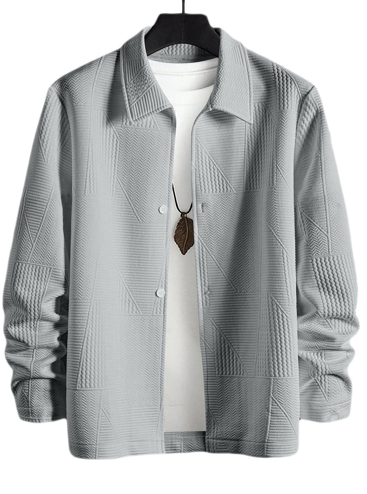 Men's structured shirt jacket in patchwork relief with shirt collar Mune Fashion