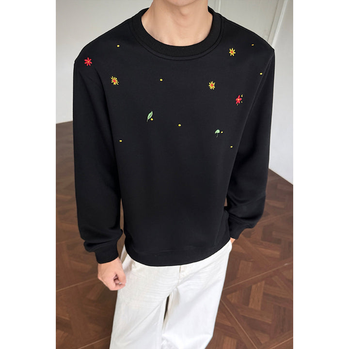 Women's Sports Sweatshirt with Floral Embroidery Mune Fashion