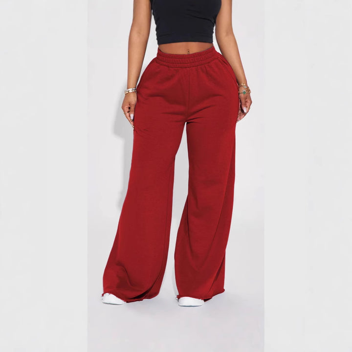 Women wide High-Waist lounge pants with elastic waistband and practical side pockets Mune Fashion