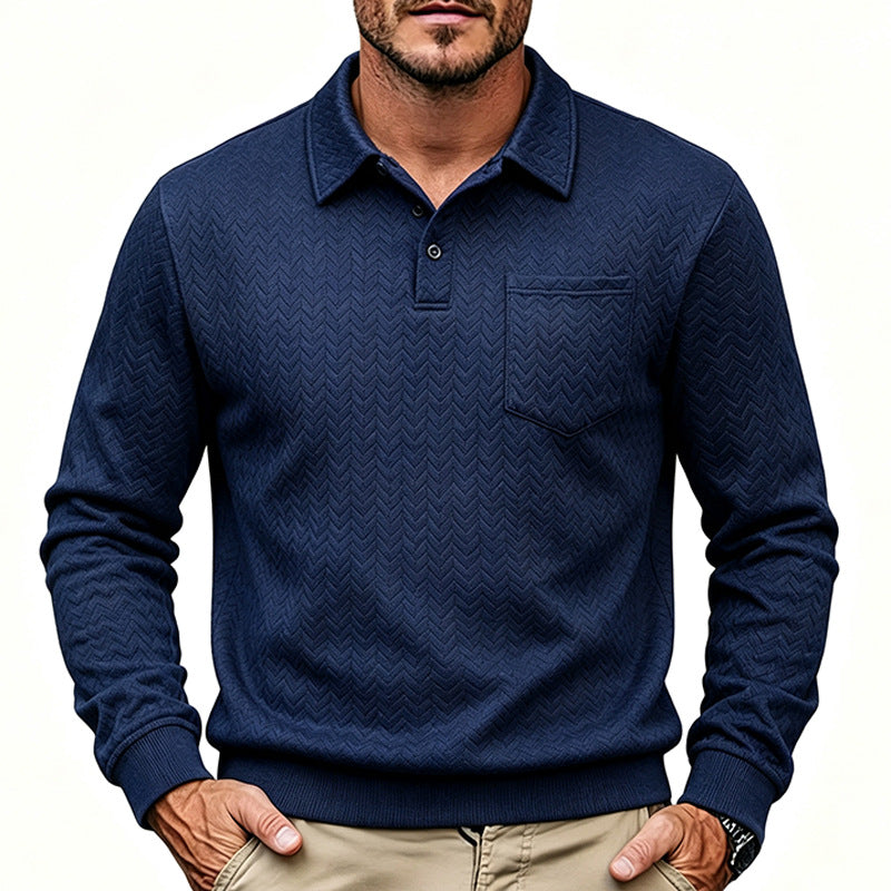 Men's Luxurious Long Sleeve Polo Shirt Mune Fashion