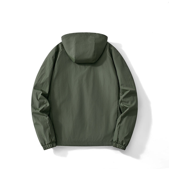 Men's Ultralight Hooded Windbreaker with Breathable Mesh Lining and Concealed Zipper Mune Fashion