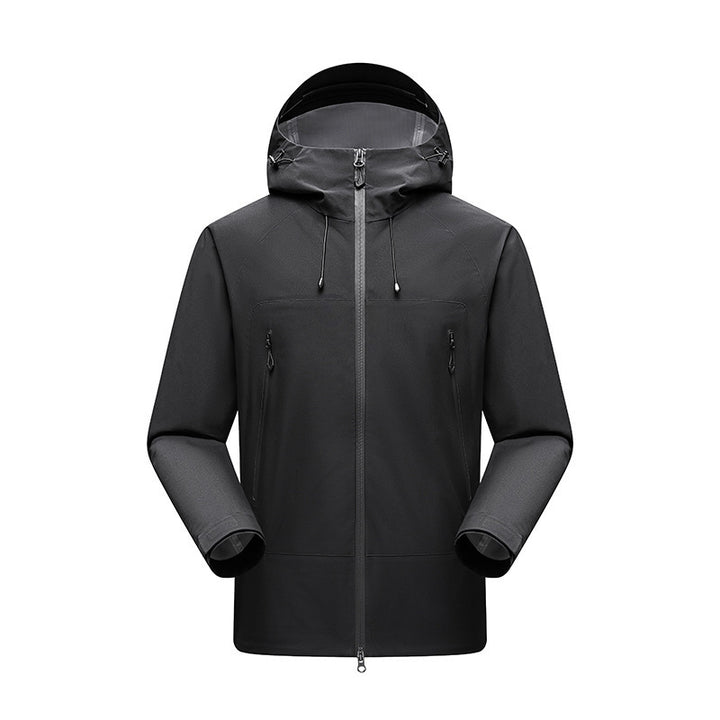 Men's Minimalistic technical three-layer softshell jacket with sealed seams and waterproof front zipper Mune Fashion