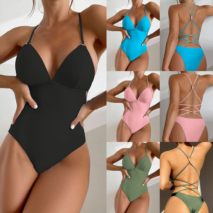 Women's swimsuit with elegant cut and fashionable straps Mune Fashion