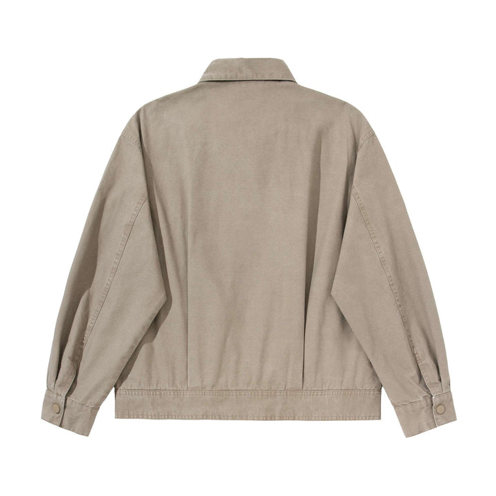 Men's Short Blouson in Vintage-Washed Canvas with Two-Way Zipper Mune Fashion