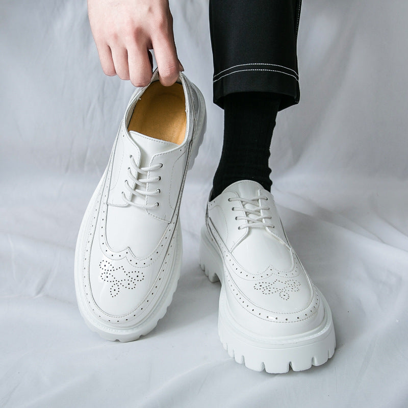 Women’s Platform Brogue Derby with distinctive profile sole and patent leather look Mune Fashion