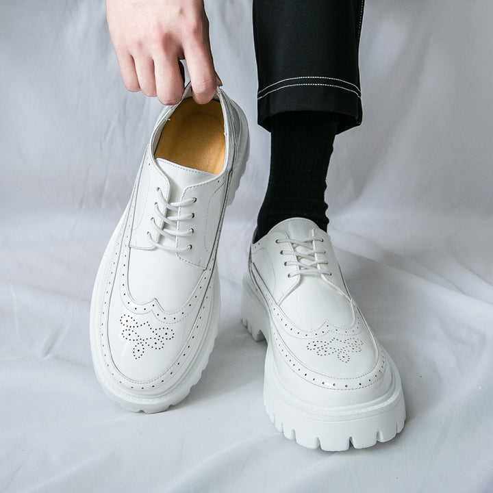 Women’s Platform Brogue Derby with distinctive profile sole and patent leather look Mune Fashion