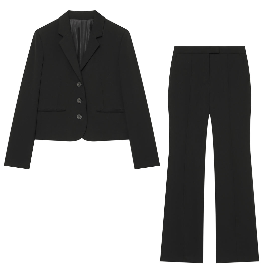 Women's High-Waisted Suit Pants with Crease and Slightly Flared Leg Line Mune Fashion