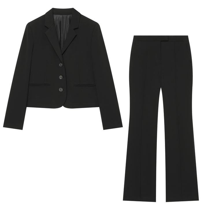 Women's High-Waisted Suit Pants with Crease and Slightly Flared Leg Line Mune Fashion