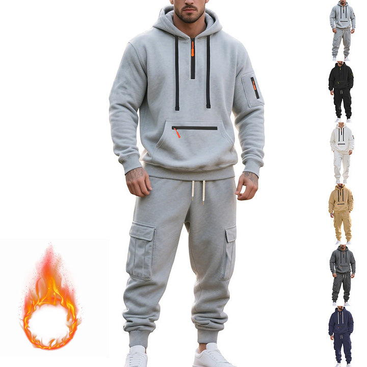 Men's Urban Cargo Tracksuit with Hooded Hoodie and Zipper Pockets Mune Fashion