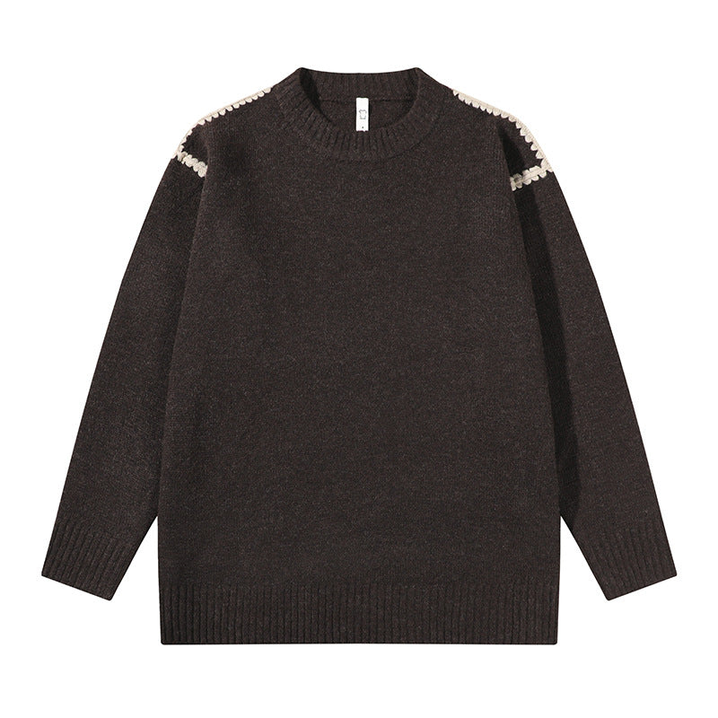 Unisex Oversize Fine Knit Sweater with Round Neck and Ribbed Cuffs Mune Fashion