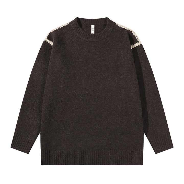 Unisex Oversize Fine Knit Sweater with Round Neck and Ribbed Cuffs Mune Fashion