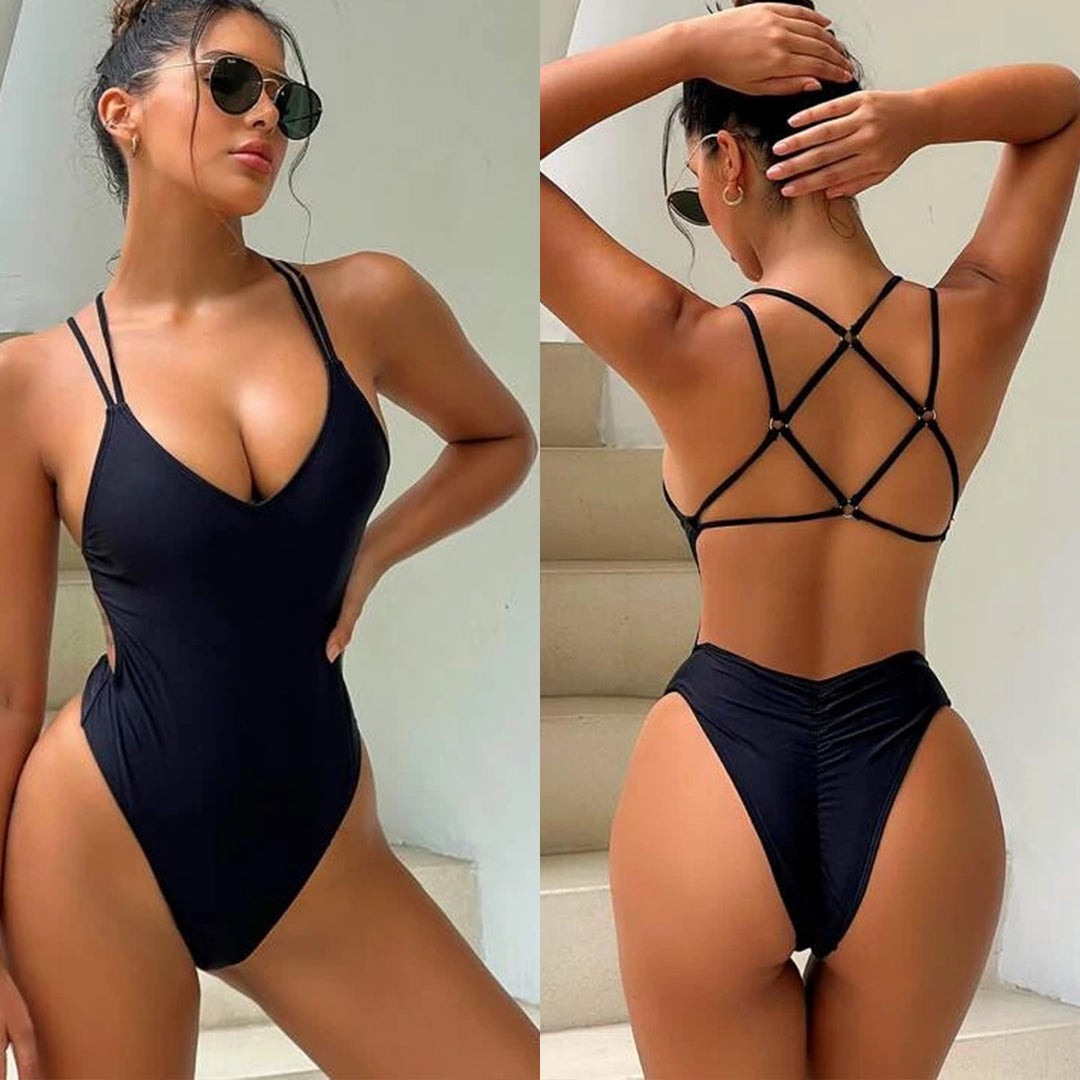 Women's High-Cut Swimsuit with Innovative Strap System Mune Fashion