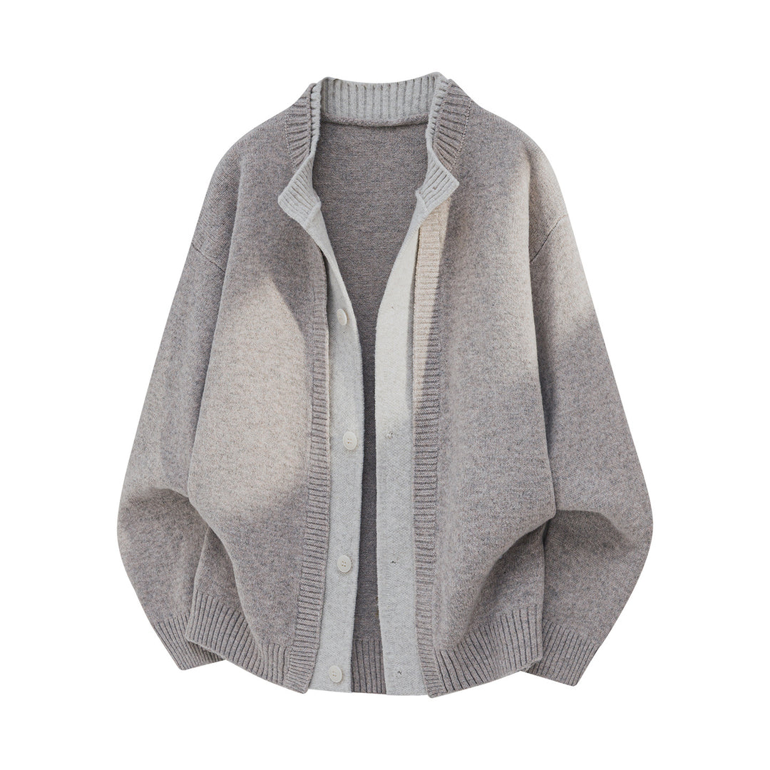 Women's Oversized Knit Cardigan with Button Placket and Shawl Collar Mune Fashion