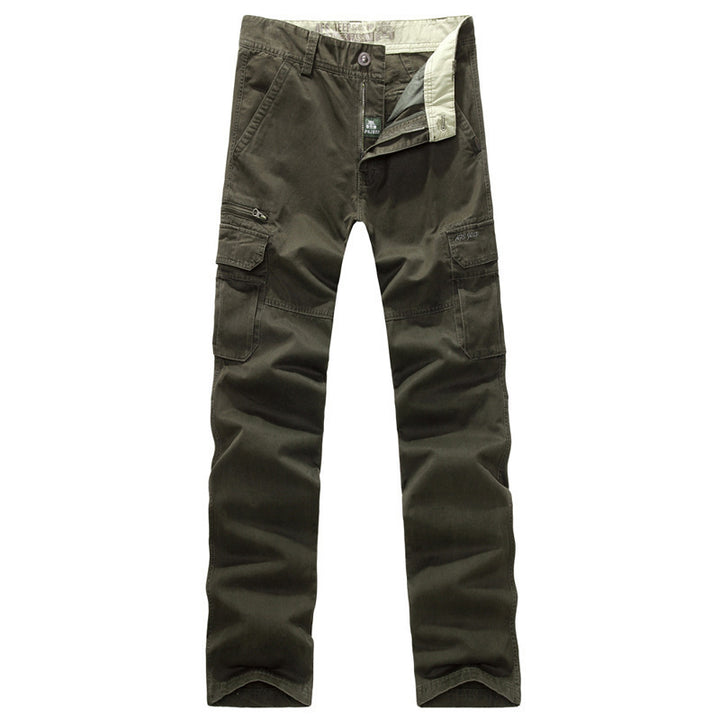 Men's Robust Elastic Canvas Cargo Pants with Reinforced Knee Areas and Multi-Pockets Mune Fashion