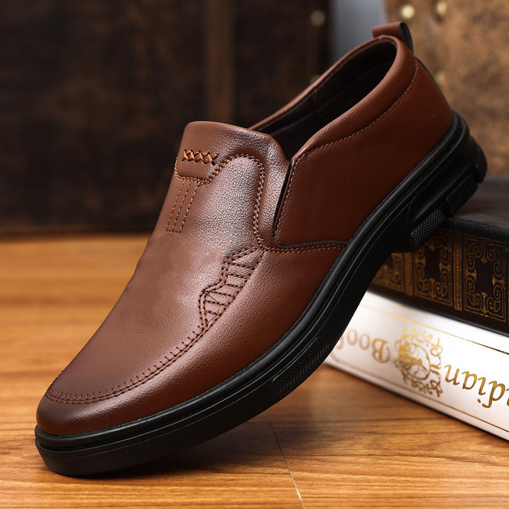 Men's Classic Slip-On Leather Shoes with Padded Outsole Mune Fashion