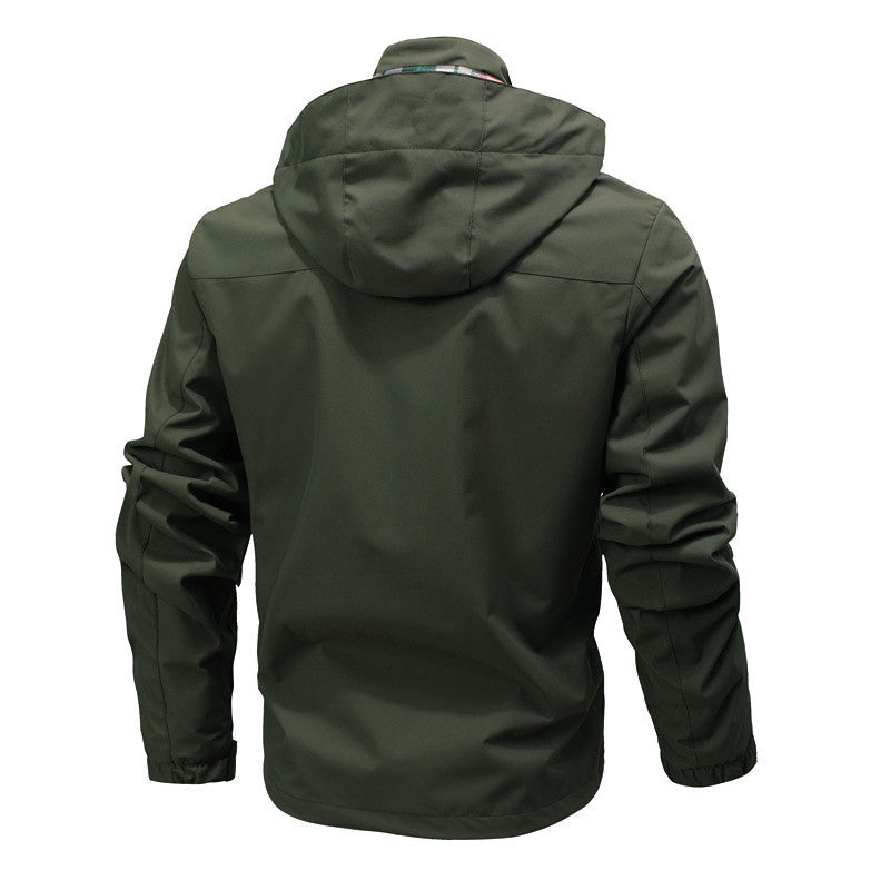 Men's multi-pocket softshell parka with hood and checked lining Mune Fashion