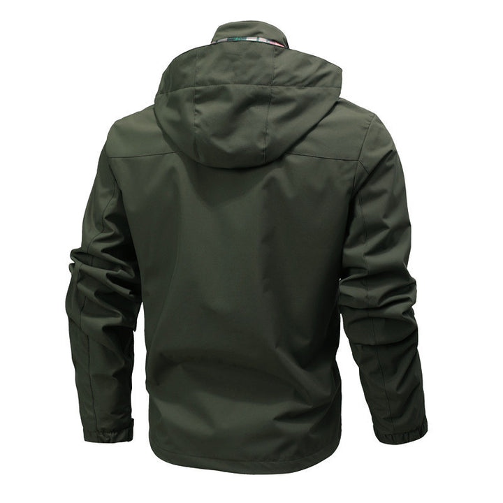 Men's multi-pocket softshell parka with hood and checked lining Mune Fashion