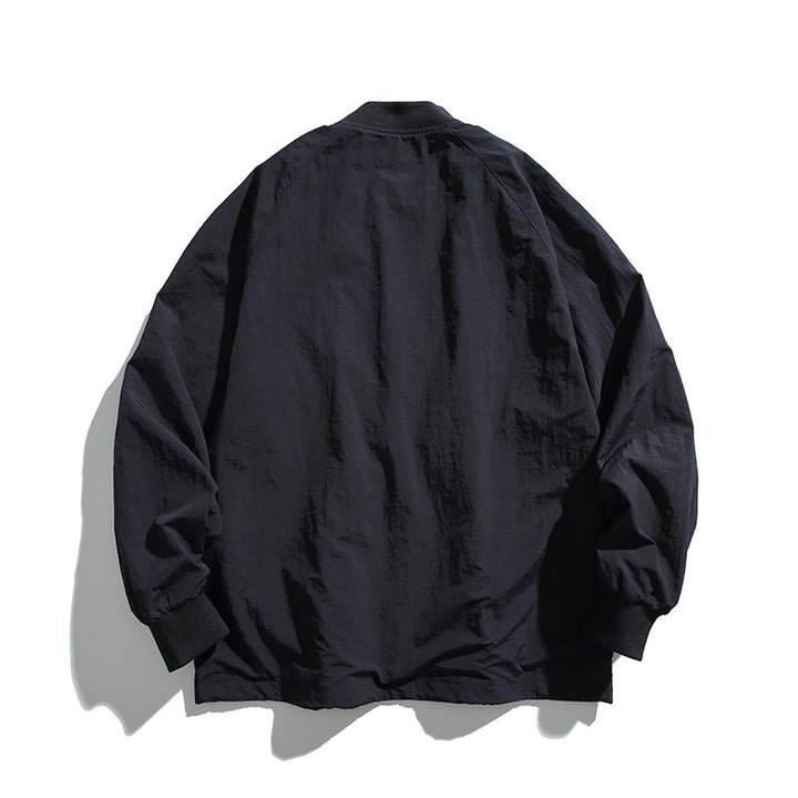 Unisex Oversized Lightweight Transitional Jacket with V-Neck and Snap Button Placket Mune Fashion
